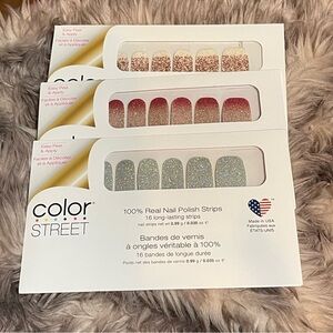 Color Street 3 Sets of 16 Nail Polish Strips New in Package